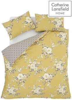 Catherine Lansfield Canterbury Ochre Quilt Set -Bedding Store 21371 20364