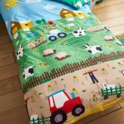 Catherine Lansfield Farmyard Animals Kids Duvet Cover Set - Single -Bedding Store 51325 30027