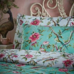 Furn Vintage Chinoiserie Floral Exotic Duvet Cover Set Jade -Bedding Store 53562 25565