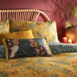 Furn Mazari Exotic Jungle Duvet Cover Set Mustard -Bedding Store 53563 25539