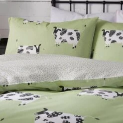 Fusion Daisy Cow Green Duvet Cover Set -Bedding Store 54065 23993